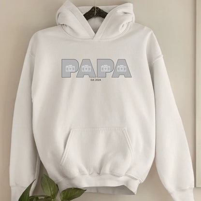 PAPA/DAD mit Fotos - Bio Unisex Hoodie *personalisierbar mit Fotos*