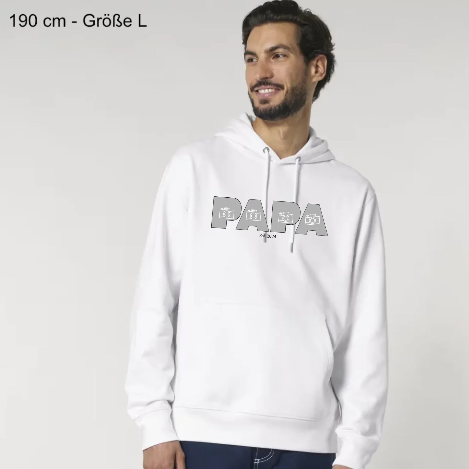 PAPA/DAD mit Fotos - Bio Unisex Hoodie *personalisierbar mit Fotos*