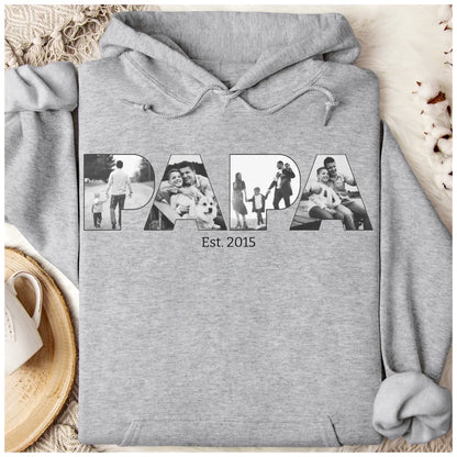 PAPA/DAD mit Fotos - Bio Unisex Hoodie *personalisierbar mit Fotos*