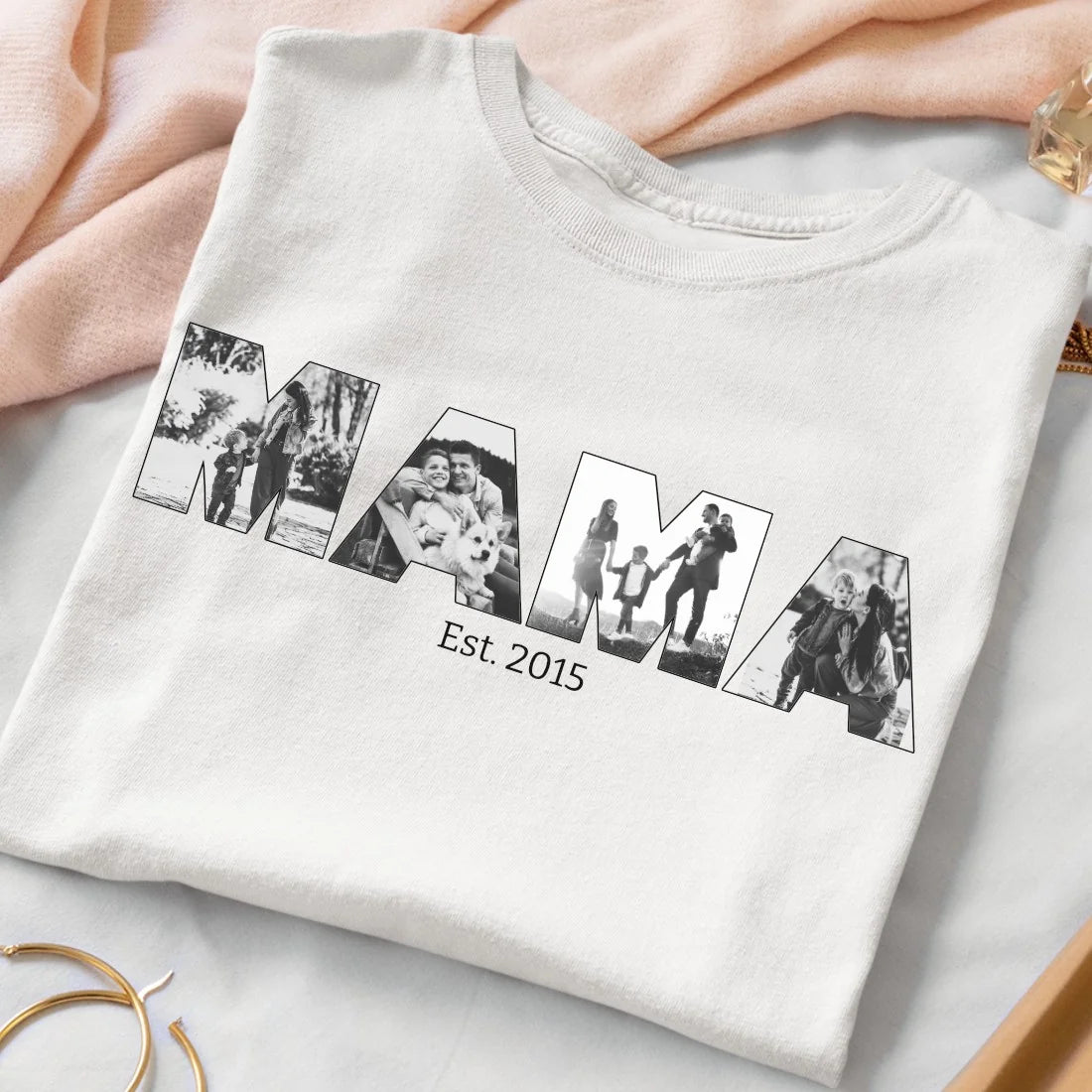 MAMA/MOM mit Fotos - Bio Damen Shirt *personalisierbar mit Fotos*
