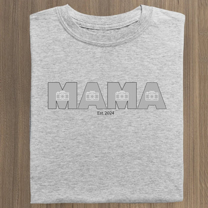 MAMA/MOM mit Fotos - Bio Damen Shirt *personalisierbar mit Fotos* Stella Muser Shirt ST ST Heather-Grey