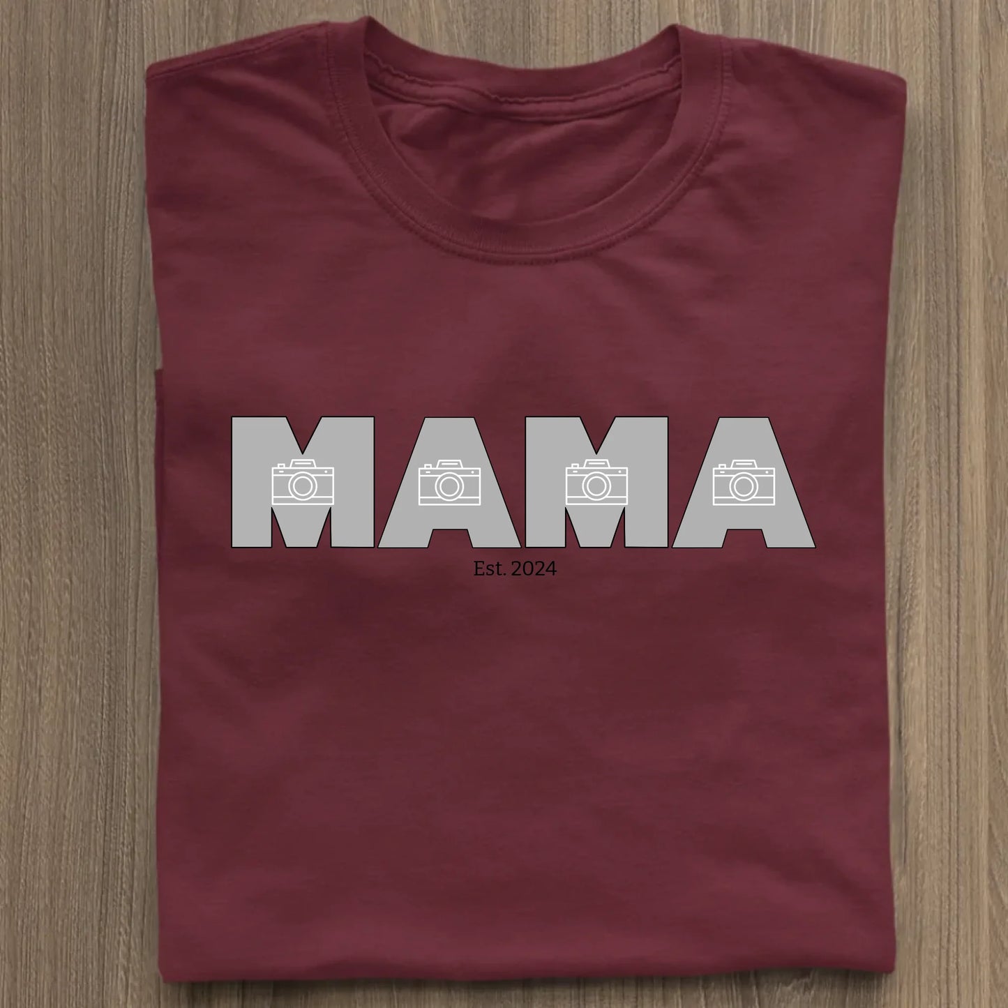 MAMA/MOM mit Fotos - Bio Damen Shirt *personalisierbar mit Fotos* Stella Muser Shirt ST ST Burgundy