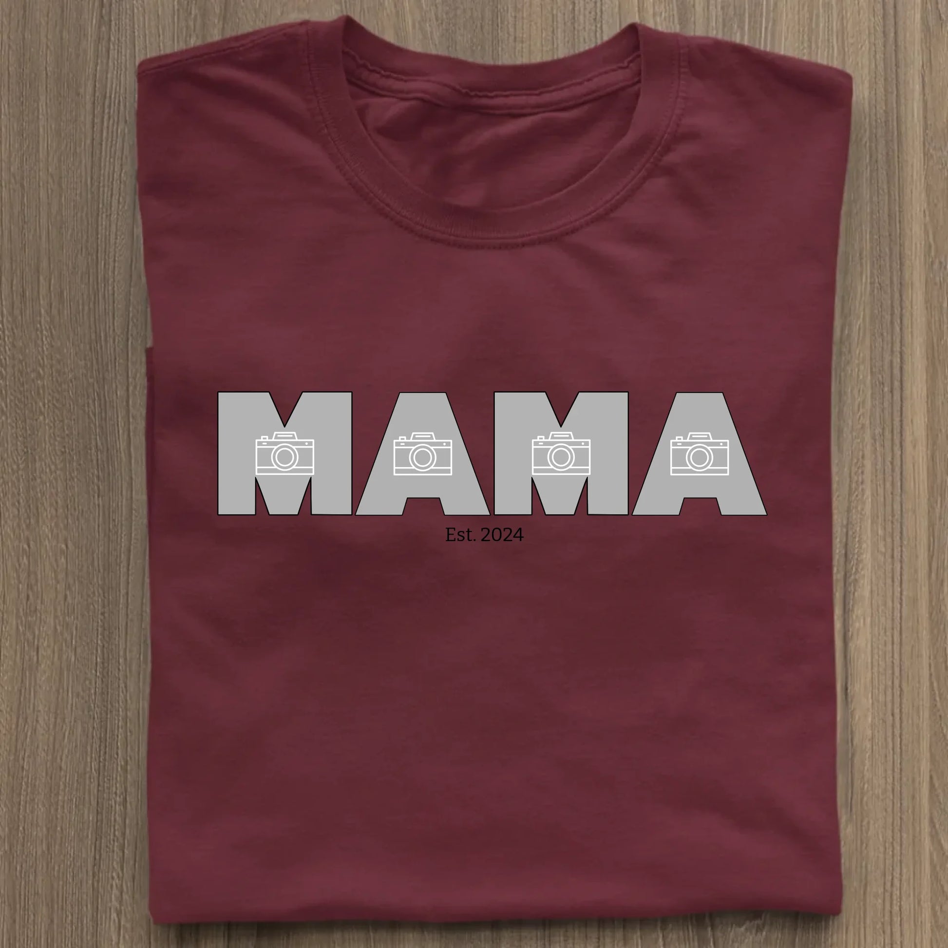MAMA/MOM mit Fotos - Bio Damen Shirt *personalisierbar mit Fotos* Stella Muser Shirt ST ST Burgundy
