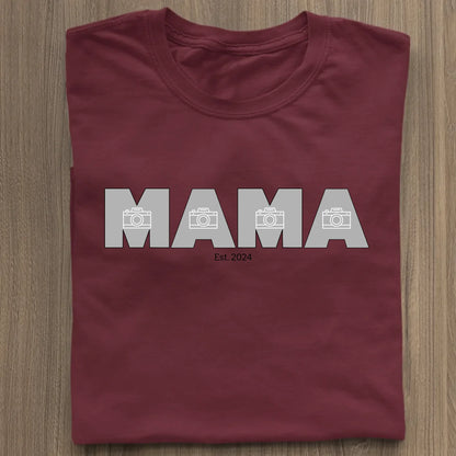 MAMA/MOM mit Fotos - Bio Damen Shirt *personalisierbar mit Fotos* Stella Muser Shirt ST ST Burgundy