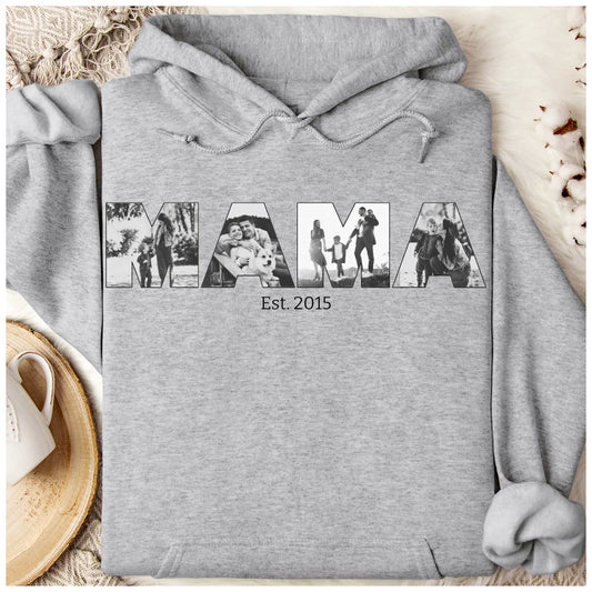 MAMA/MOM mit Fotos - Bio Unisex Hoodie *personalisierbar mit Fotos*