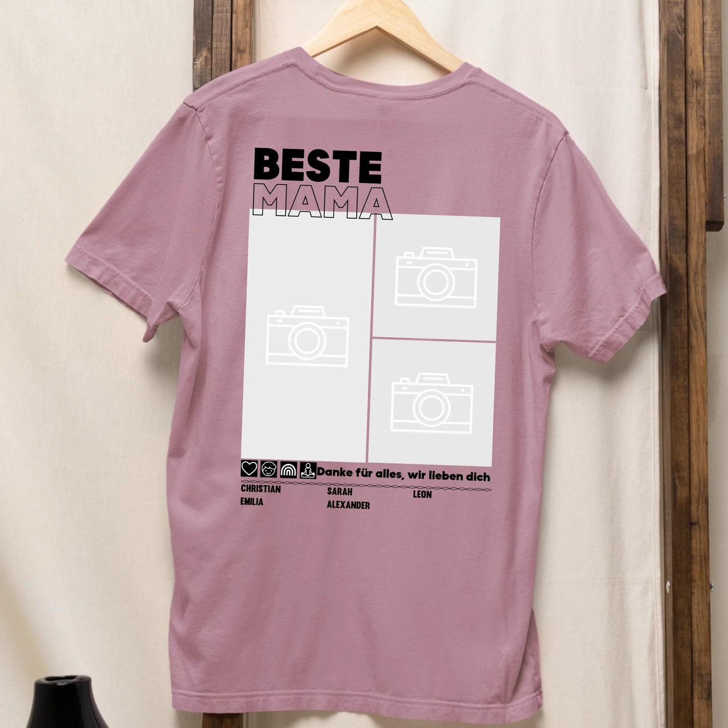 Beste Mama - Bio Oversized Damen Shirt *personalisierbar mit Fotos* Creator T-Shirt 2.0 ST ST BACK ONLY Lilac-Dream