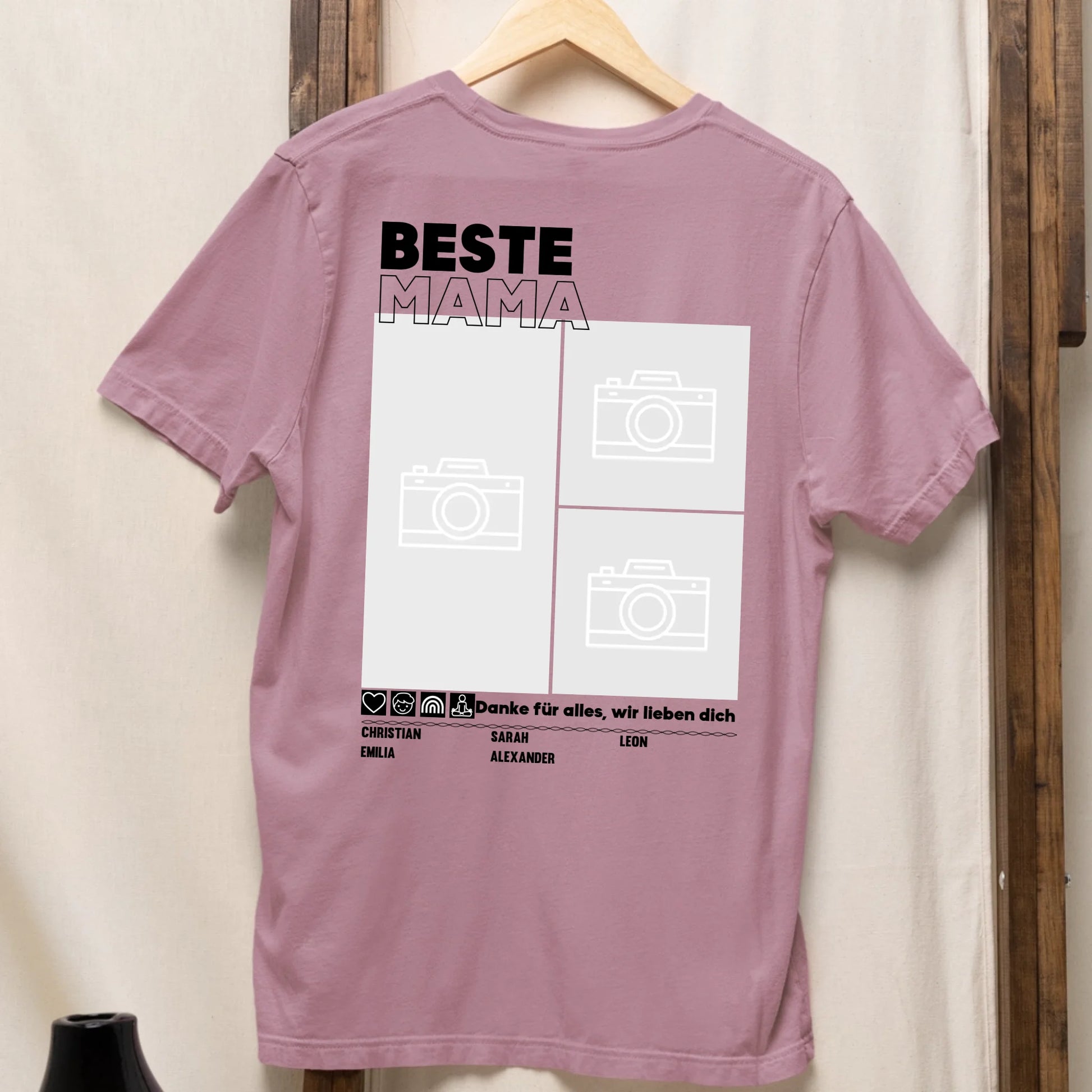 Beste Mama - Bio Oversized Damen Shirt *personalisierbar mit Fotos* Creator T-Shirt 2.0 ST ST BACK ONLY Lilac-Dream