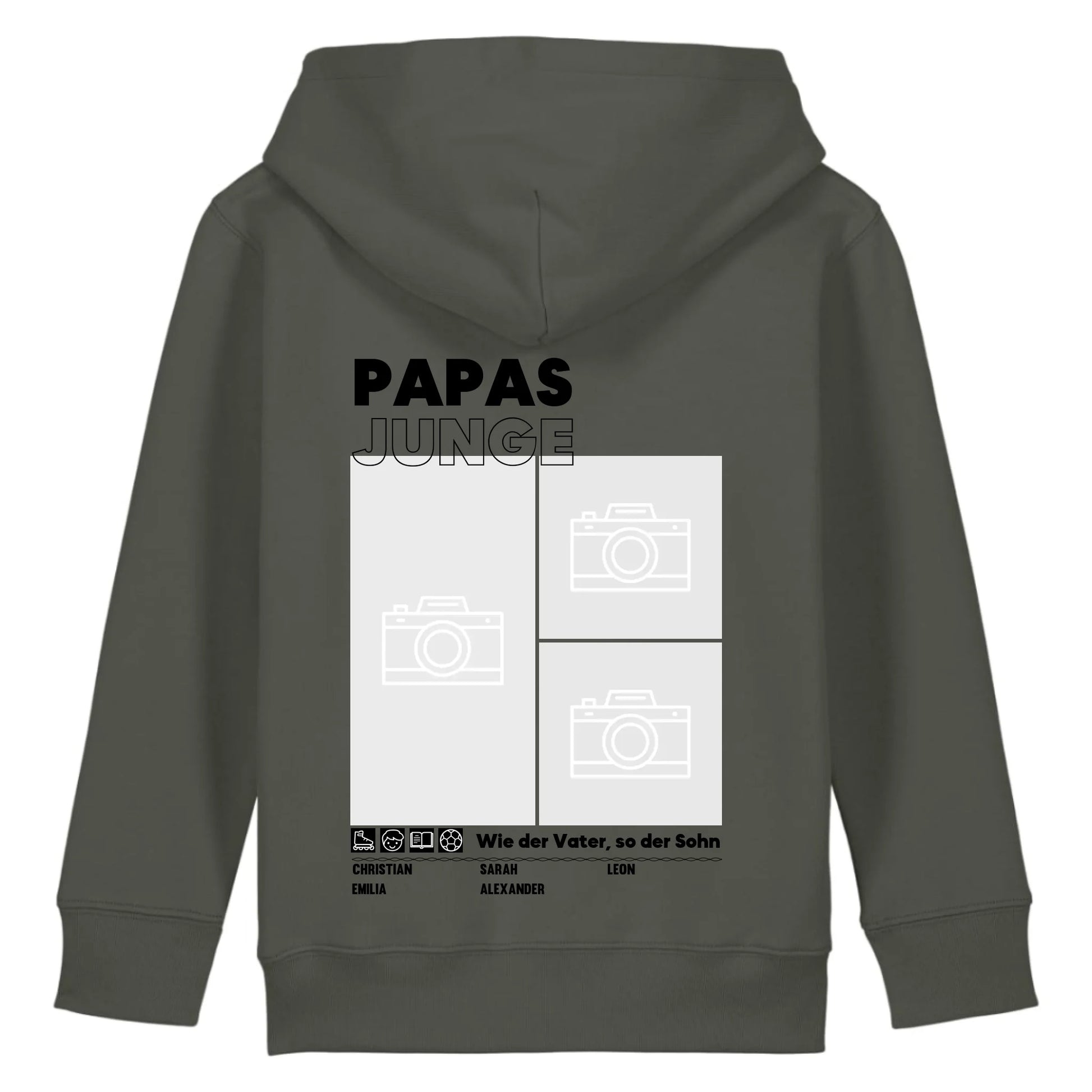 Papas/Mamas Junge/Mädchen - Bio Kinder Hoodie *personalisierbar mit Foto* Mini Cruiser Hoodie 2.0 ST ST Khaki