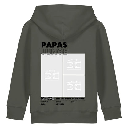 Papas/Mamas Junge/Mädchen - Bio Kinder Hoodie *personalisierbar mit Foto* Mini Cruiser Hoodie 2.0 ST ST Khaki