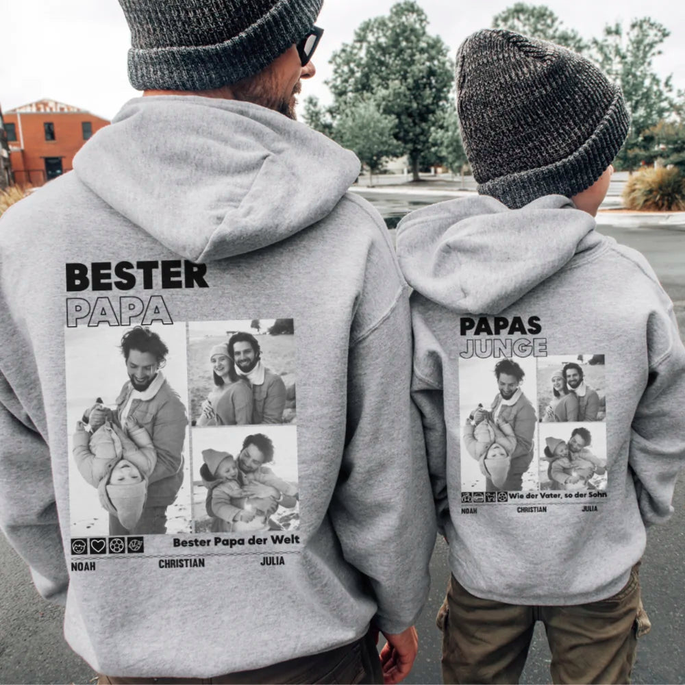 Papas/Mamas Junge/Mädchen - Bio Kinder Hoodie *personalisierbar mit Foto*