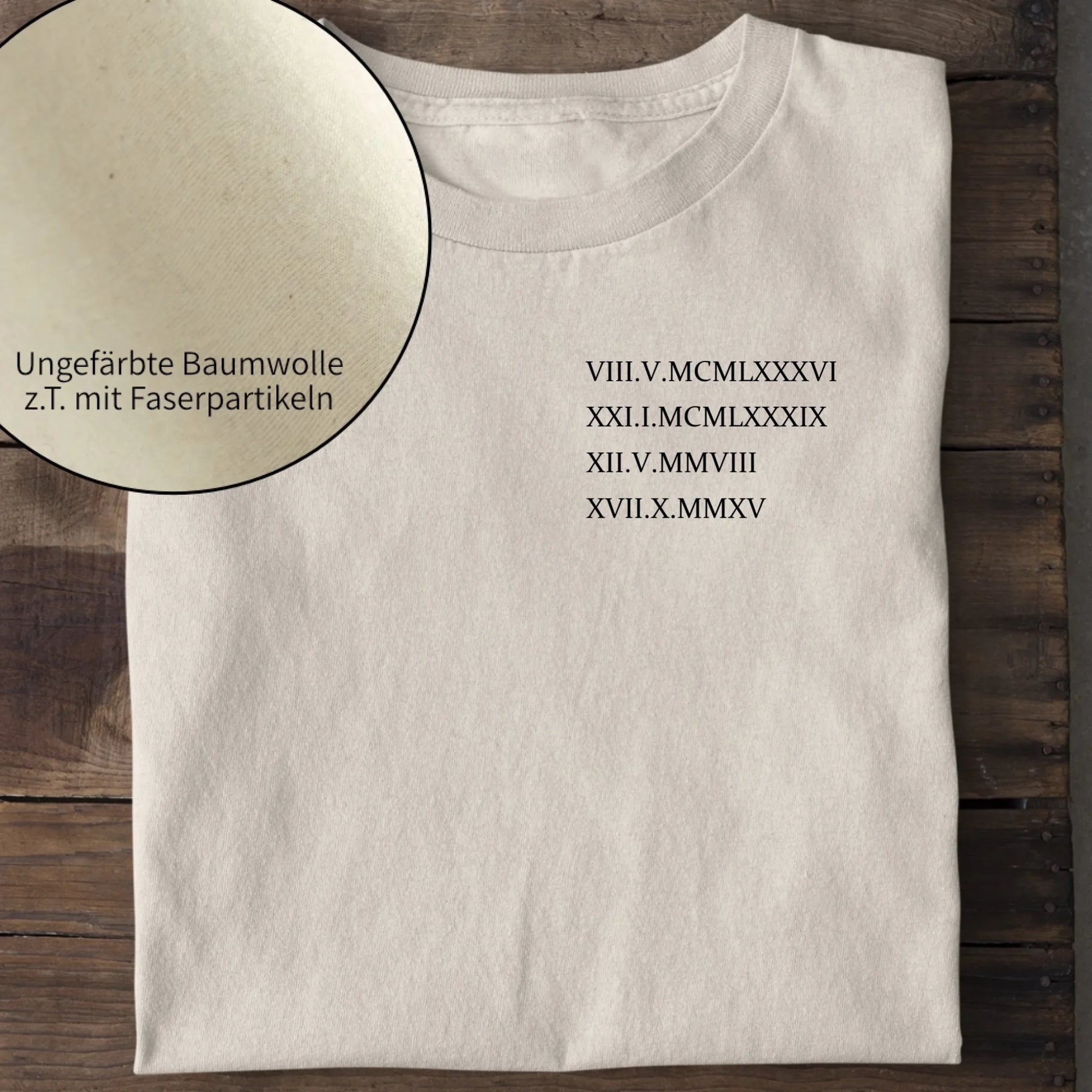 Roman Date - Bio Herren Shirt *personalisierbar* Creator T-Shirt 2.0 ST ST Natural-Raw