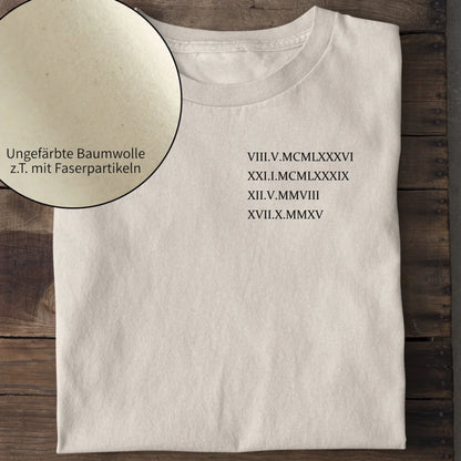 Roman Date - Bio Herren Shirt *personalisierbar* Creator T-Shirt 2.0 ST ST Natural-Raw