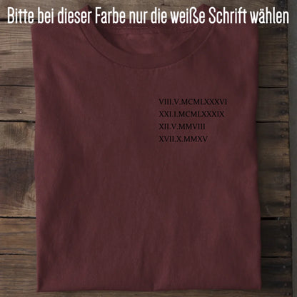 Roman Date - Bio Herren Shirt *personalisierbar* Creator T-Shirt 2.0 ST ST Burgundy