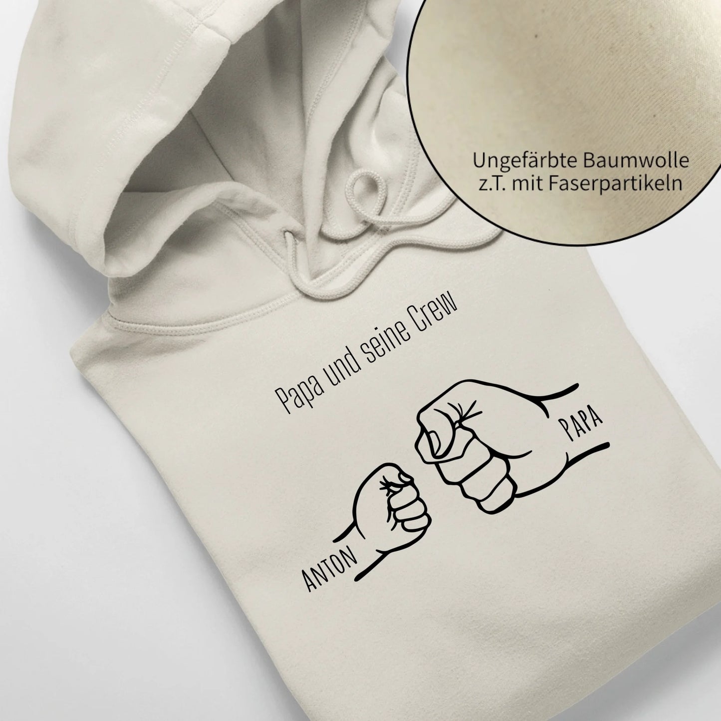 Papa und seine Crew - Bio Unisex Hoodie *personalisierbar* Cruiser Hoodie 2.0 ST ST Natural-Raw