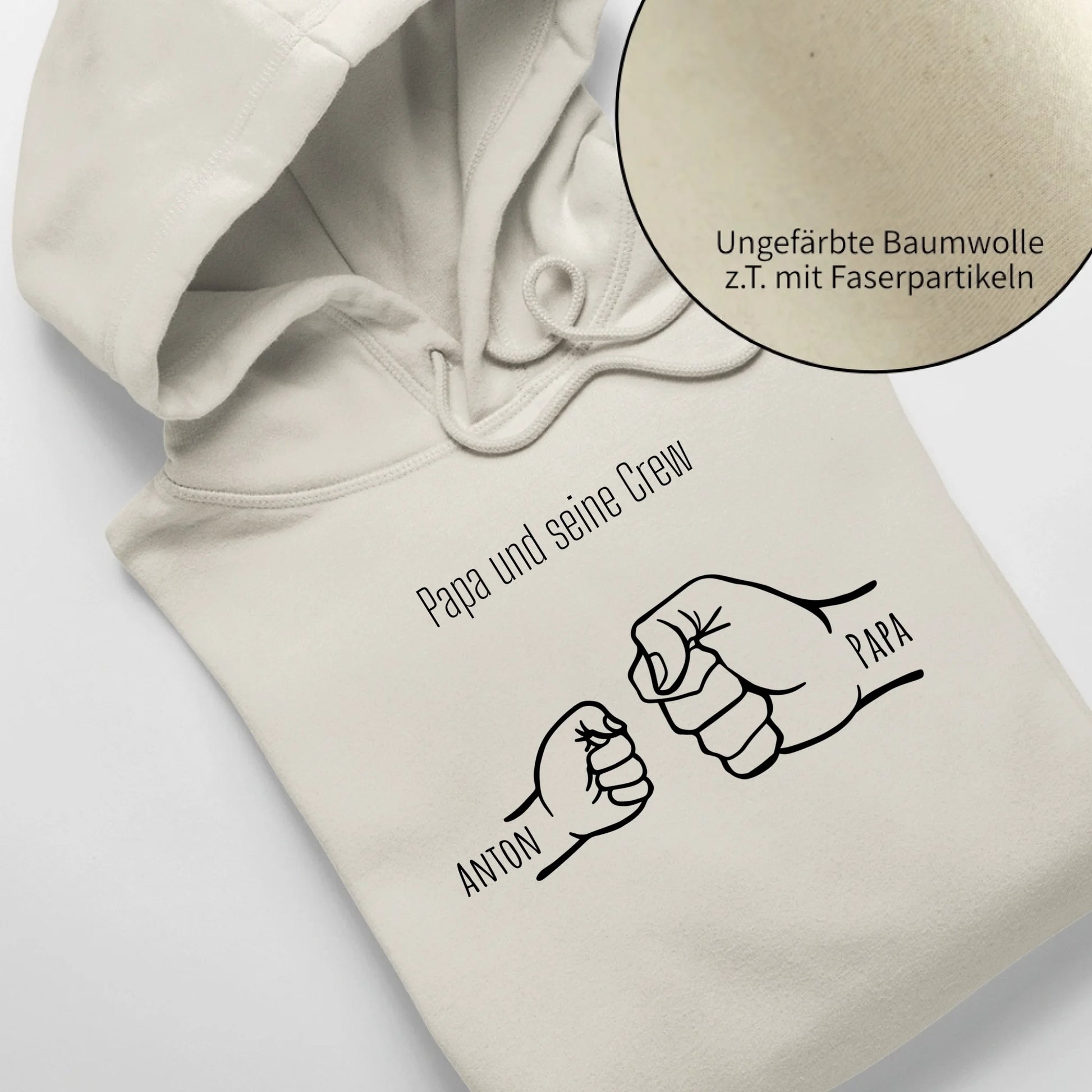 Papa und seine Crew - Bio Unisex Hoodie *personalisierbar* Cruiser Hoodie 2.0 ST ST Natural-Raw