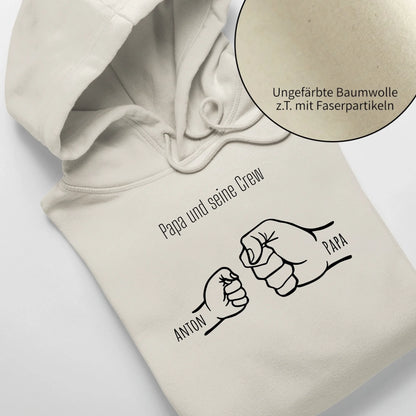 Papa und seine Crew - Bio Unisex Hoodie *personalisierbar* Cruiser Hoodie 2.0 ST ST Natural-Raw