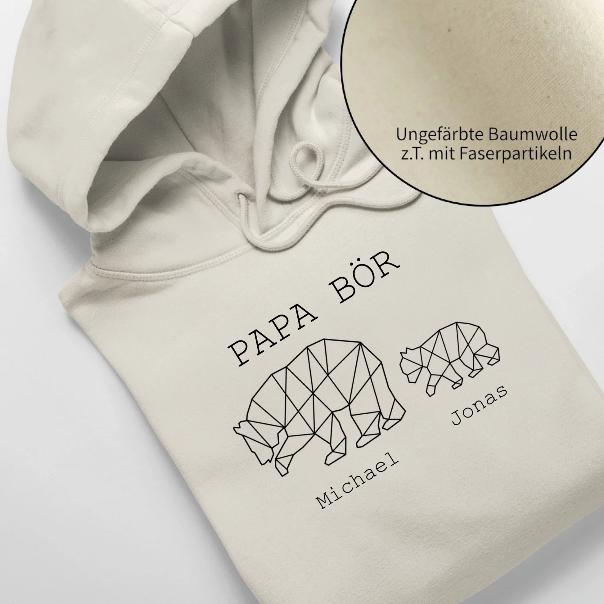 Papa Bör - Bio Unisex Hoodie *personalisierbar (1-4 Kinder mit Namen)* Cruiser Hoodie 2.0 ST ST Natural-Raw