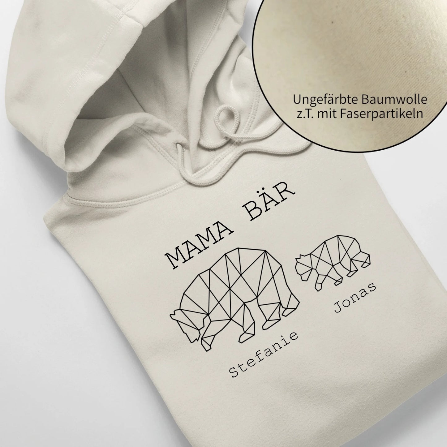 Mama Bär - Bio Unisex Hoodie *personalisierbar (1-4 Kinder mit Namen)* Cruiser Hoodie 2.0 ST ST Natural-Raw