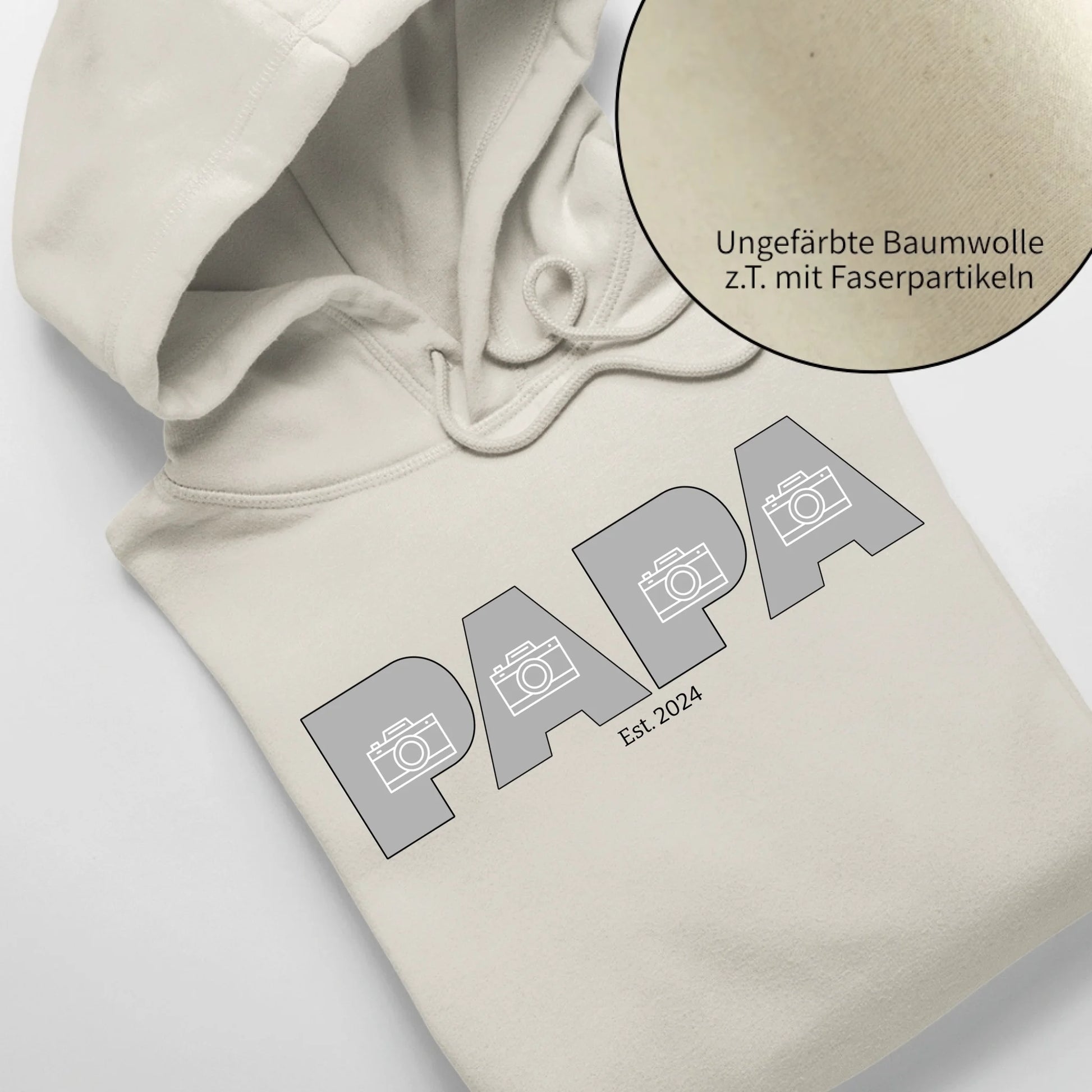 PAPA/DAD mit Fotos - Bio Unisex Hoodie *personalisierbar mit Fotos* Cruiser Hoodie 2.0 ST ST Natural-Raw