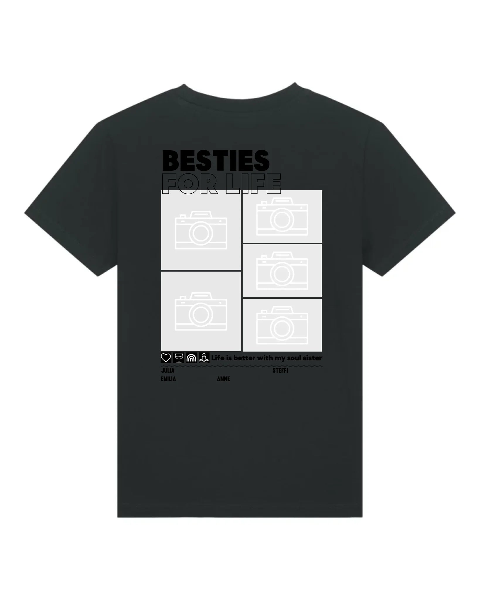 Besties for Life - Bio Kinder Shirt *personalisierbar mit Foto* Mini Creator Shirt 2.0 ST ST Black