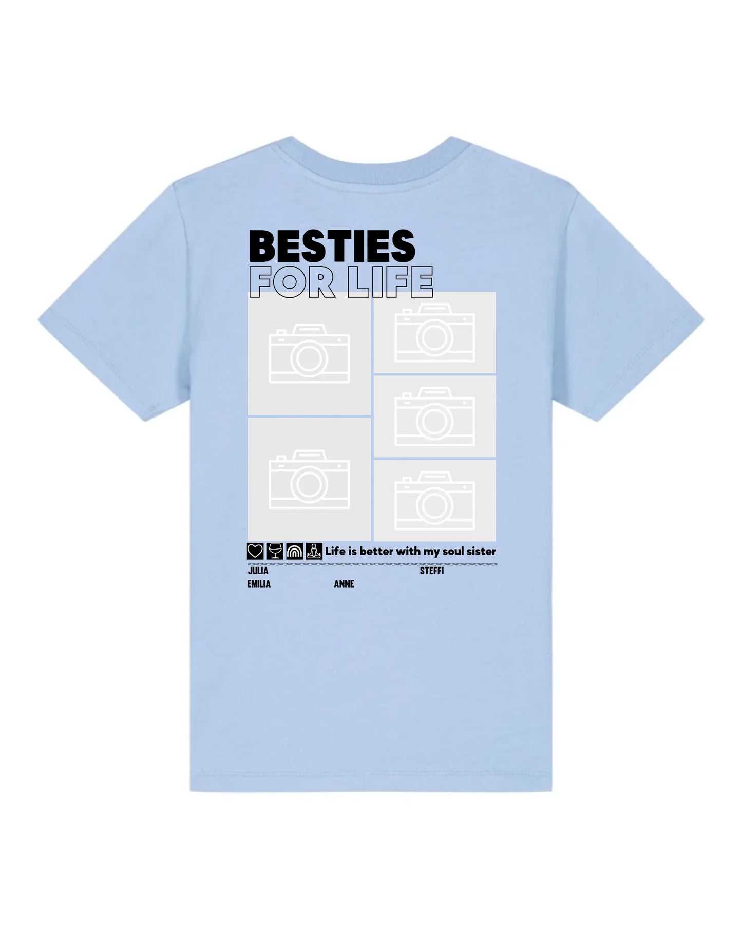 Besties for Life - Bio Kinder Shirt *personalisierbar mit Foto* Mini Creator Shirt 2.0 ST ST Blue-Soul