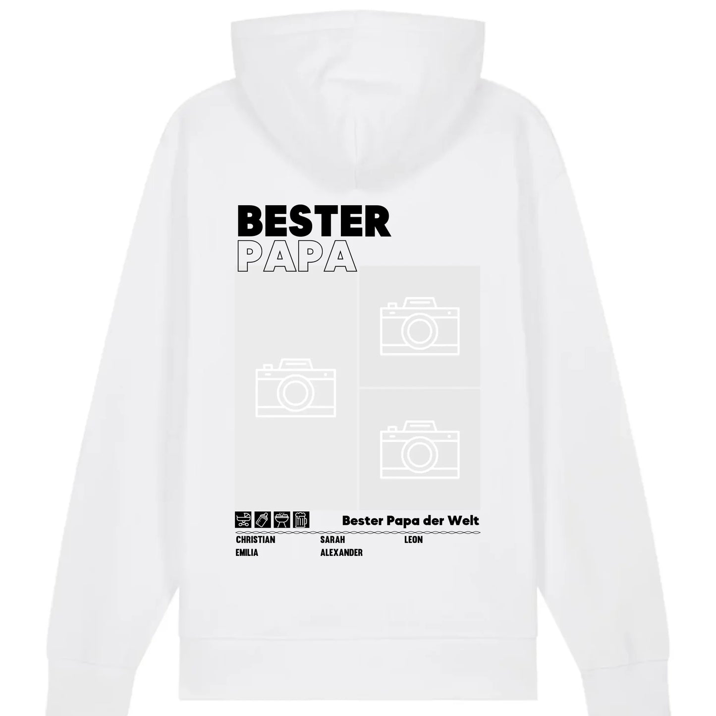 Bester Papa / Beste Mama - Bio Unisex Hoodie *personalisierbar mit Foto* Cruiser Hoodie 2.0 ST ST