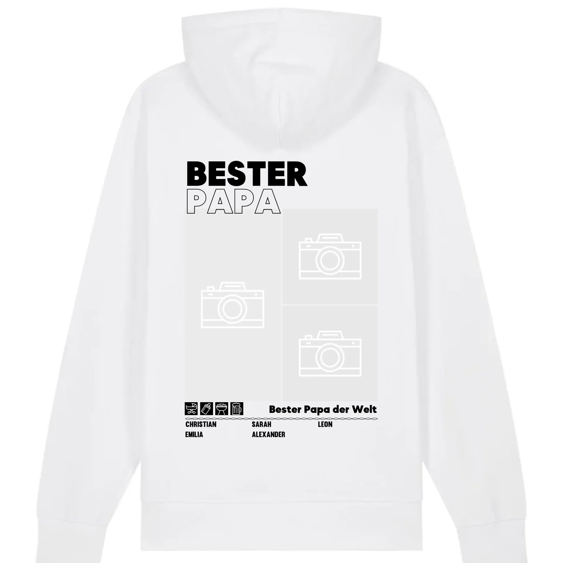 Bester Papa / Beste Mama - Bio Unisex Hoodie *personalisierbar mit Foto* Cruiser Hoodie 2.0 ST ST