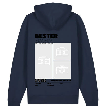 Bester Papa / Beste Mama - Bio Unisex Hoodie *personalisierbar mit Foto* Cruiser Hoodie 2.0 ST ST French-Navy
