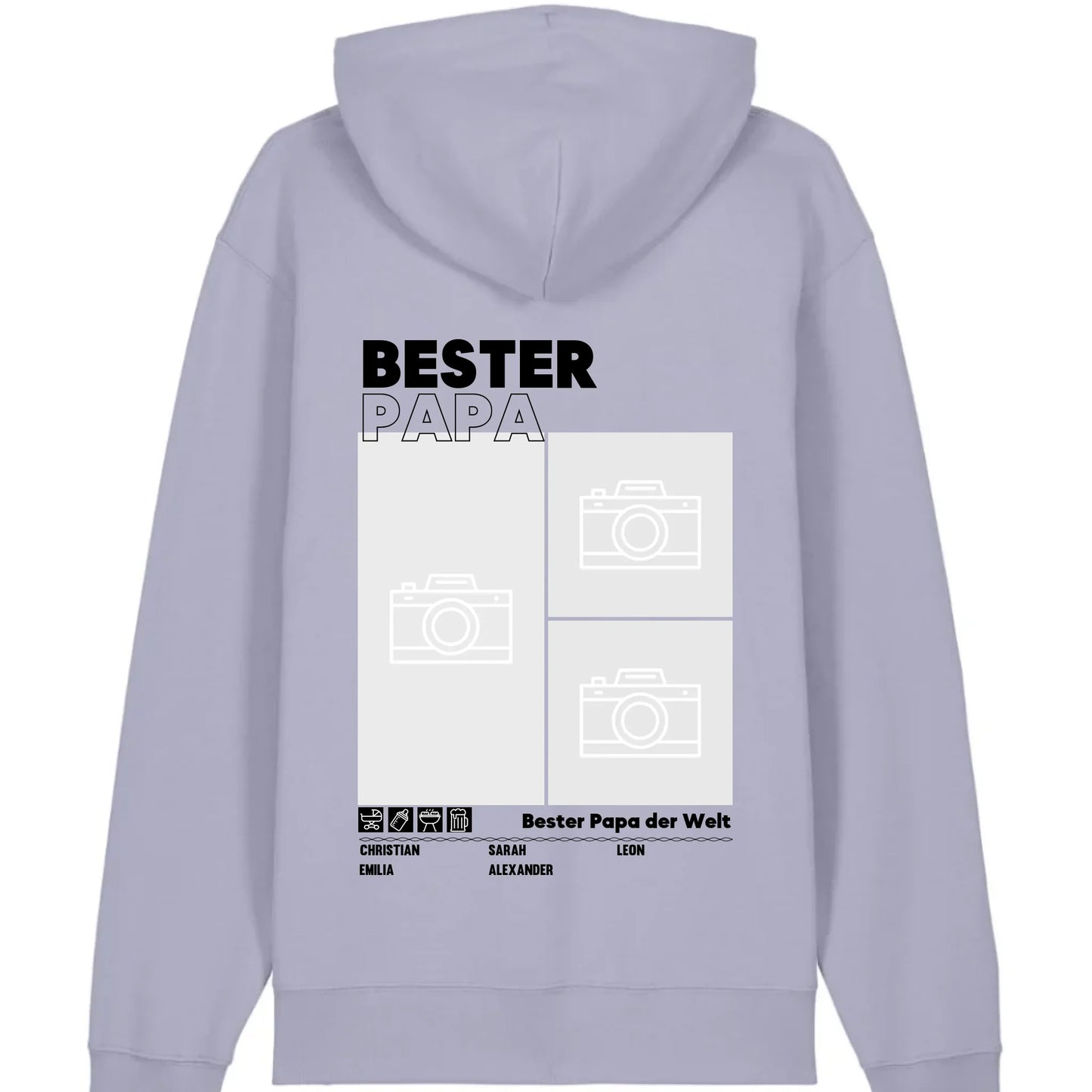 Bester Papa / Beste Mama - Bio Unisex Hoodie *personalisierbar mit Foto*