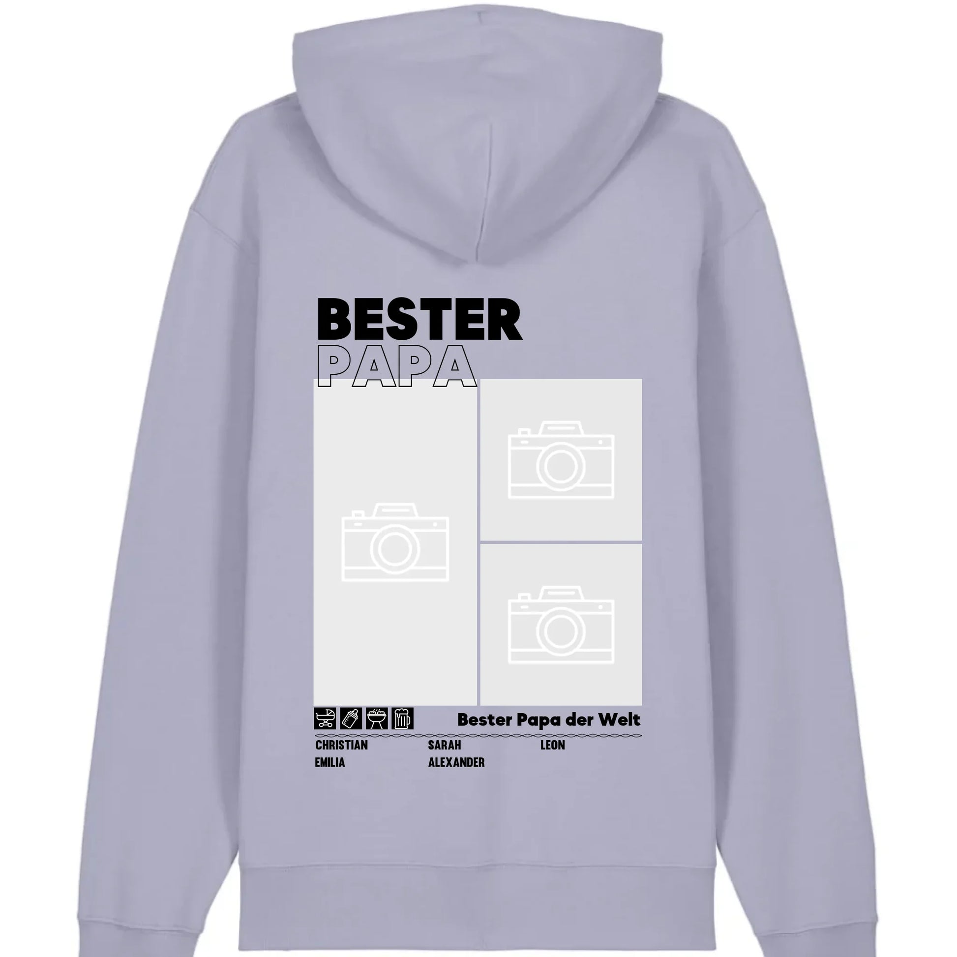 Bester Papa / Beste Mama - Bio Unisex Hoodie *personalisierbar mit Foto*