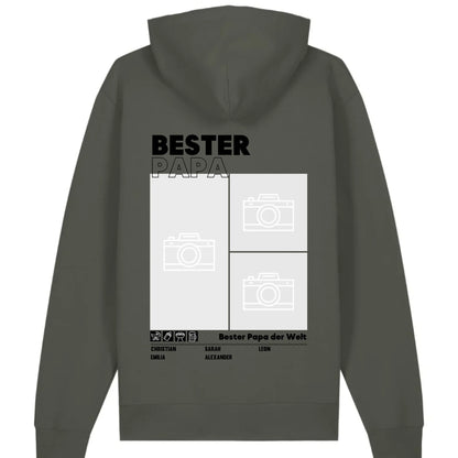 Bester Papa / Beste Mama - Bio Unisex Hoodie *personalisierbar mit Foto* Cruiser Hoodie 2.0 ST ST Khaki