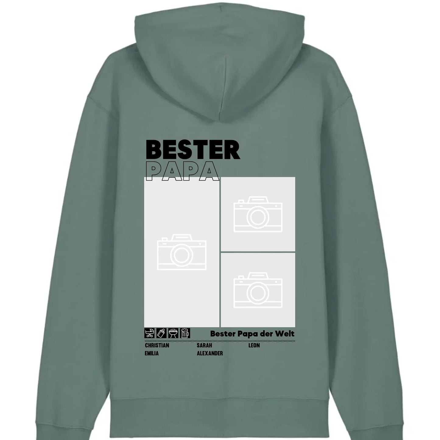 Bester Papa / Beste Mama - Bio Unisex Hoodie *personalisierbar mit Foto* Cruiser Hoodie 2.0 ST ST Green-Bay