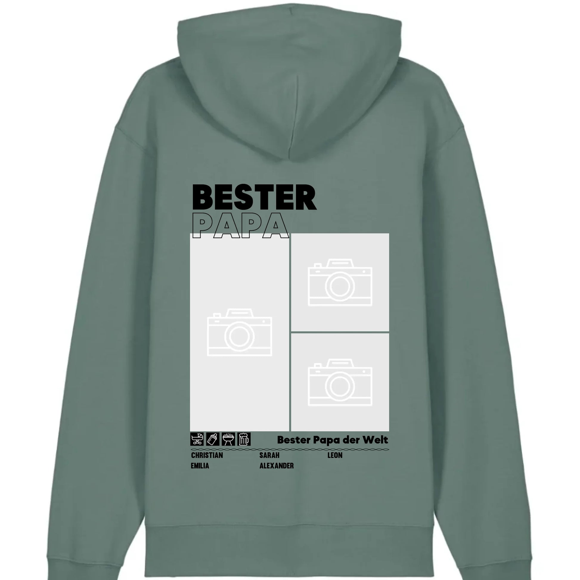 Bester Papa / Beste Mama - Bio Unisex Hoodie *personalisierbar mit Foto* Cruiser Hoodie 2.0 ST ST Green-Bay