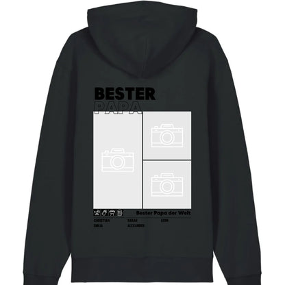 Bester Papa / Beste Mama - Bio Unisex Hoodie *personalisierbar mit Foto* Cruiser Hoodie 2.0 ST ST Black