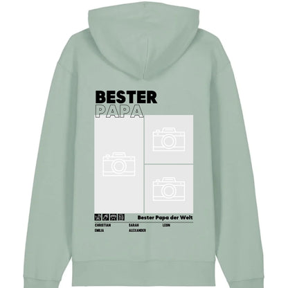 Bester Papa / Beste Mama - Bio Unisex Hoodie *personalisierbar mit Foto* Cruiser Hoodie 2.0 ST ST Aloe