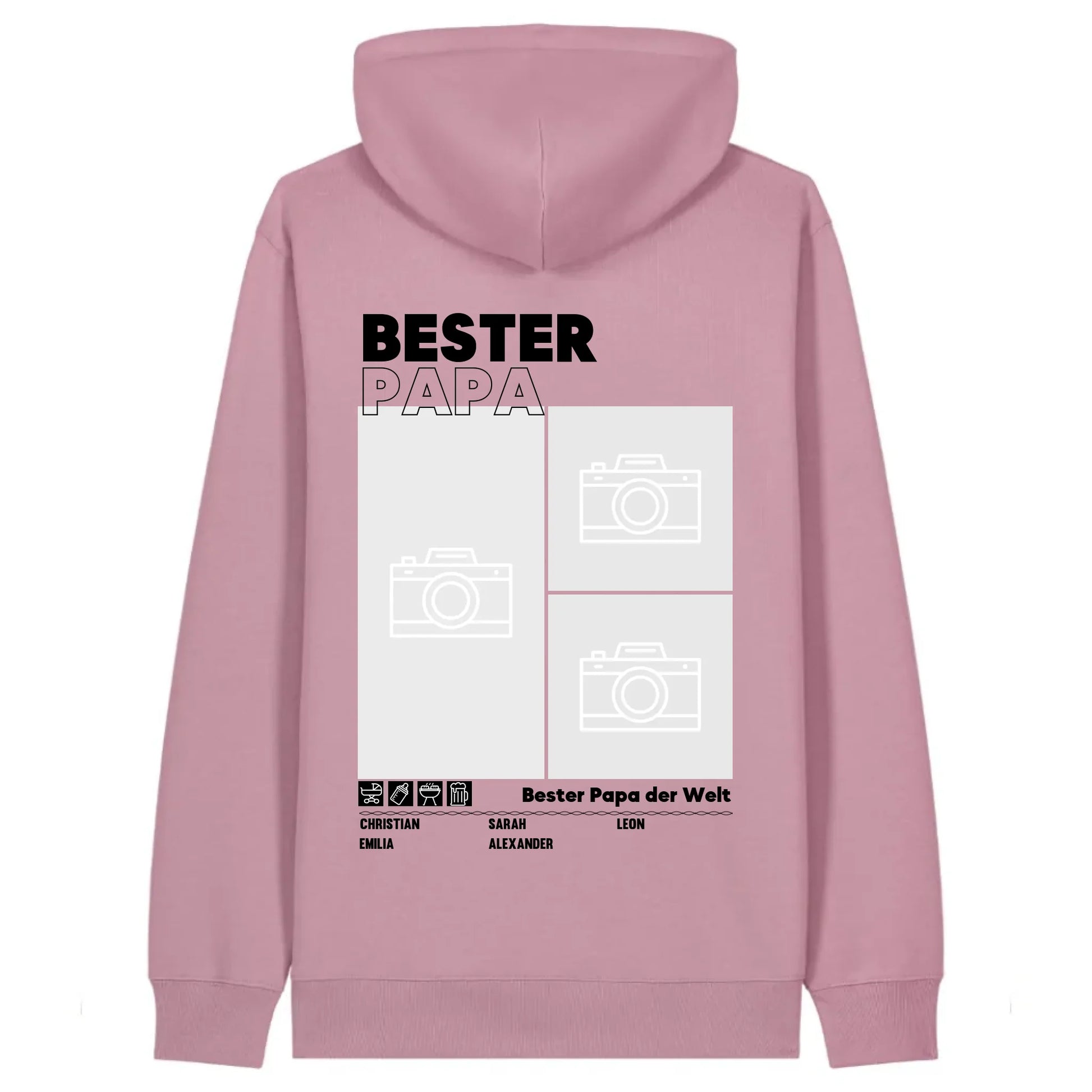 Bester Papa / Beste Mama - Bio Unisex Hoodie *personalisierbar mit Foto* Cruiser Hoodie 2.0 ST ST Lilac-Dream