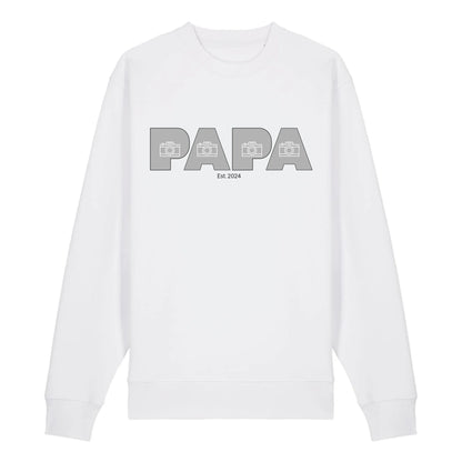 PAPA/DAD mit Fotos - Bio Unisex Sweatshirt *personalisierbar mit Fotos*