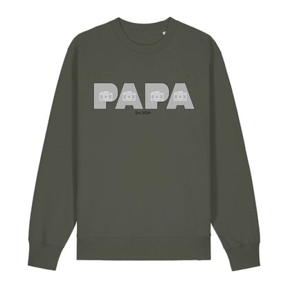 PAPA/DAD mit Fotos - Bio Unisex Sweatshirt *personalisierbar mit Fotos*