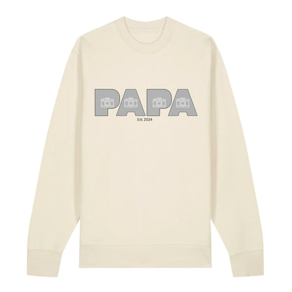 PAPA/DAD mit Fotos - Bio Unisex Sweatshirt *personalisierbar mit Fotos*