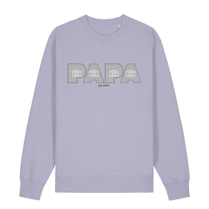 PAPA/DAD mit Fotos - Bio Unisex Sweatshirt *personalisierbar mit Fotos*