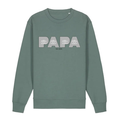 PAPA/DAD mit Fotos - Bio Unisex Sweatshirt *personalisierbar mit Fotos* Changer Sweatshirt 2.0 ST ST Green-Bay