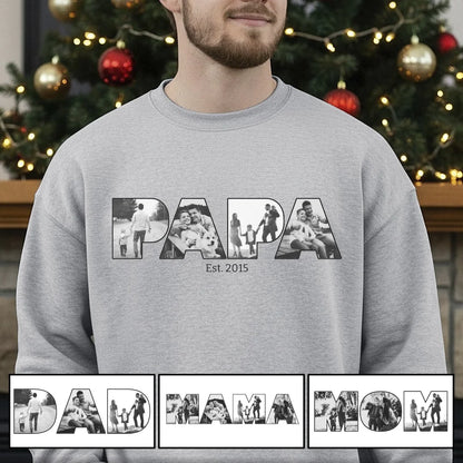 PAPA/DAD mit Fotos - Bio Unisex Sweatshirt *personalisierbar mit Fotos*
