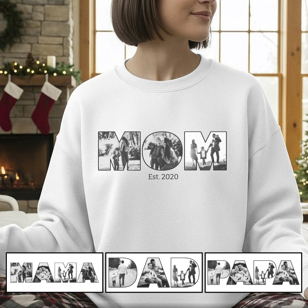 MAMA/MOM mit Fotos - Bio Unisex Sweatshirt *personalisierbar mit Fotos*