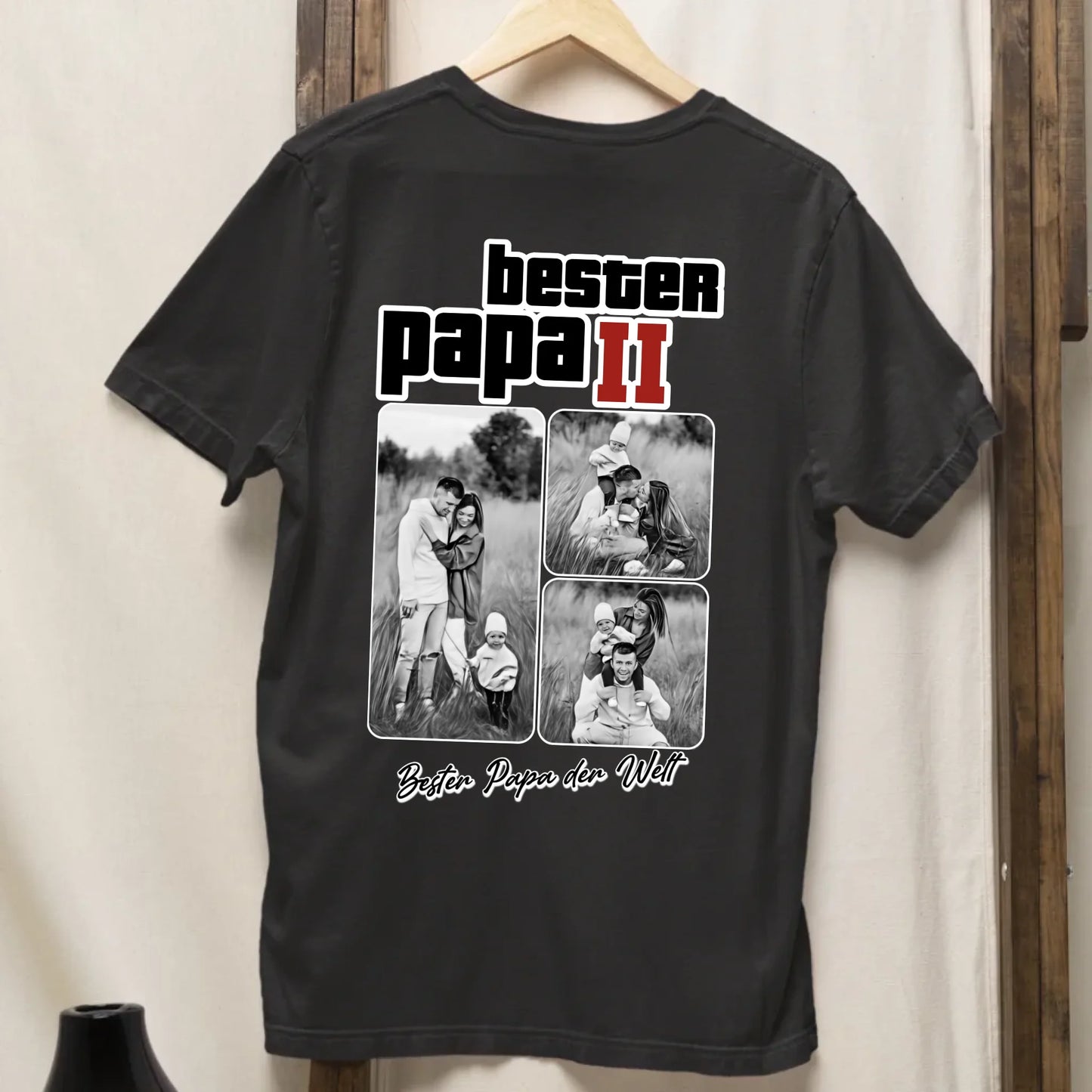 Bester Papa (Comic Art) - Bio Herren Shirt *personalisierbar mit Fotos*
