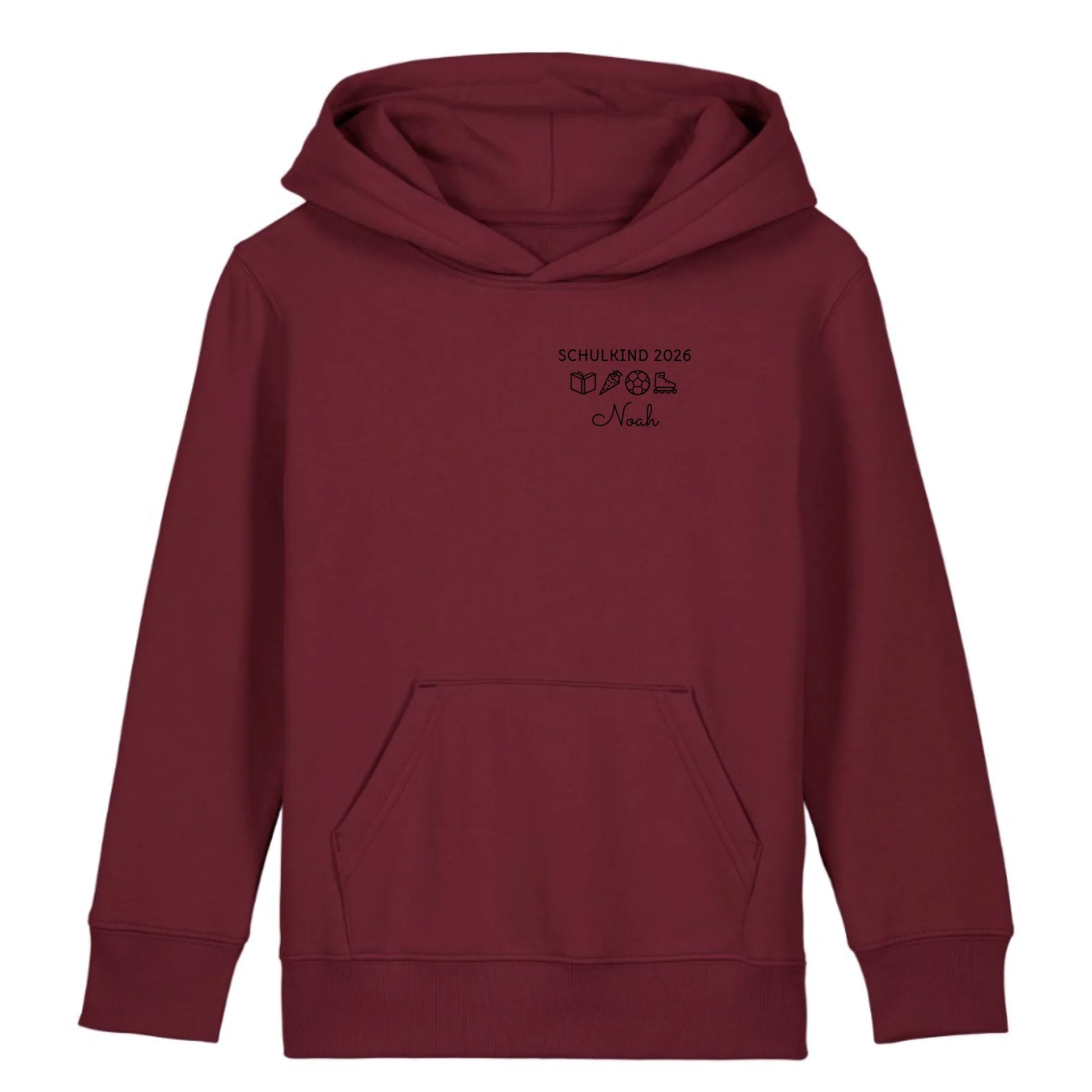 Schulkind Symbole - Bio Kinder Hoodie *personalisierbar* Mini Cruiser Hoodie 2.0 ST ST Burgundy