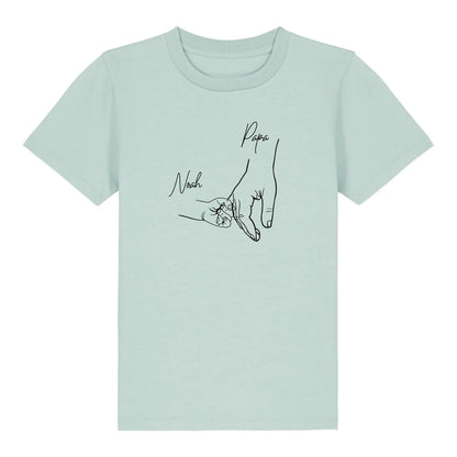 Hold my hand Dad - Bio Kinder Shirt *personalisierbar* Mini Creator Shirt 2.0 ST ST Caribbean-Blue