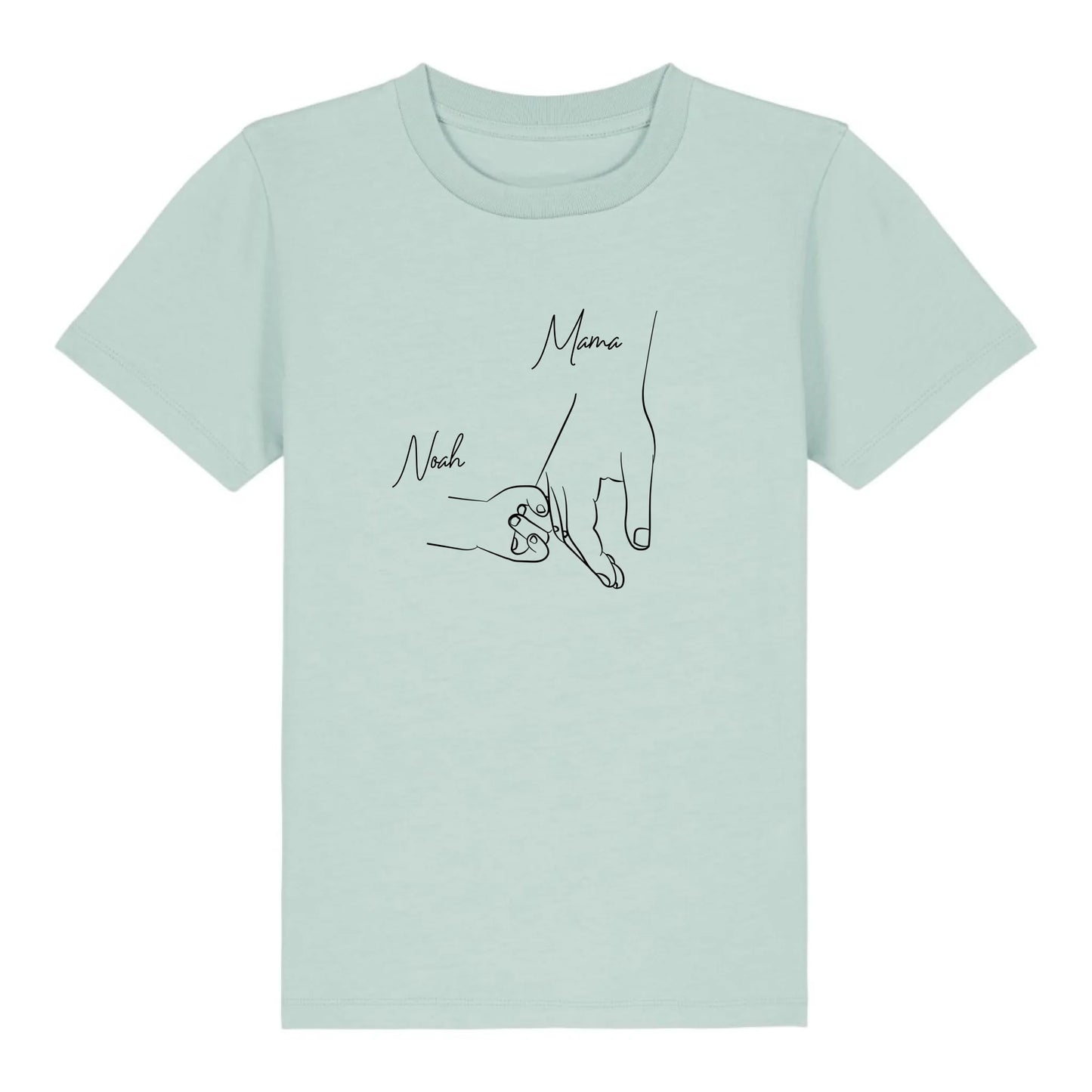 Hold my hand Mom - Bio Kinder Shirt *personalisierbar* Mini Creator Shirt 2.0 ST ST Caribbean-Blue