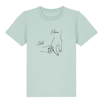 Hold my hand Mom - Bio Kinder Shirt *personalisierbar* Mini Creator Shirt 2.0 ST ST Caribbean-Blue