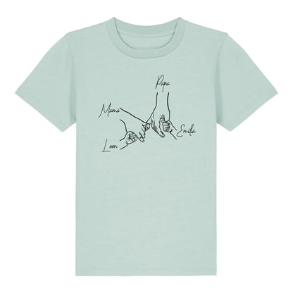 Family Hands - Bio Kinder Shirt *personalisierbar* Mini Creator Shirt 2.0 ST ST Caribbean-Blue