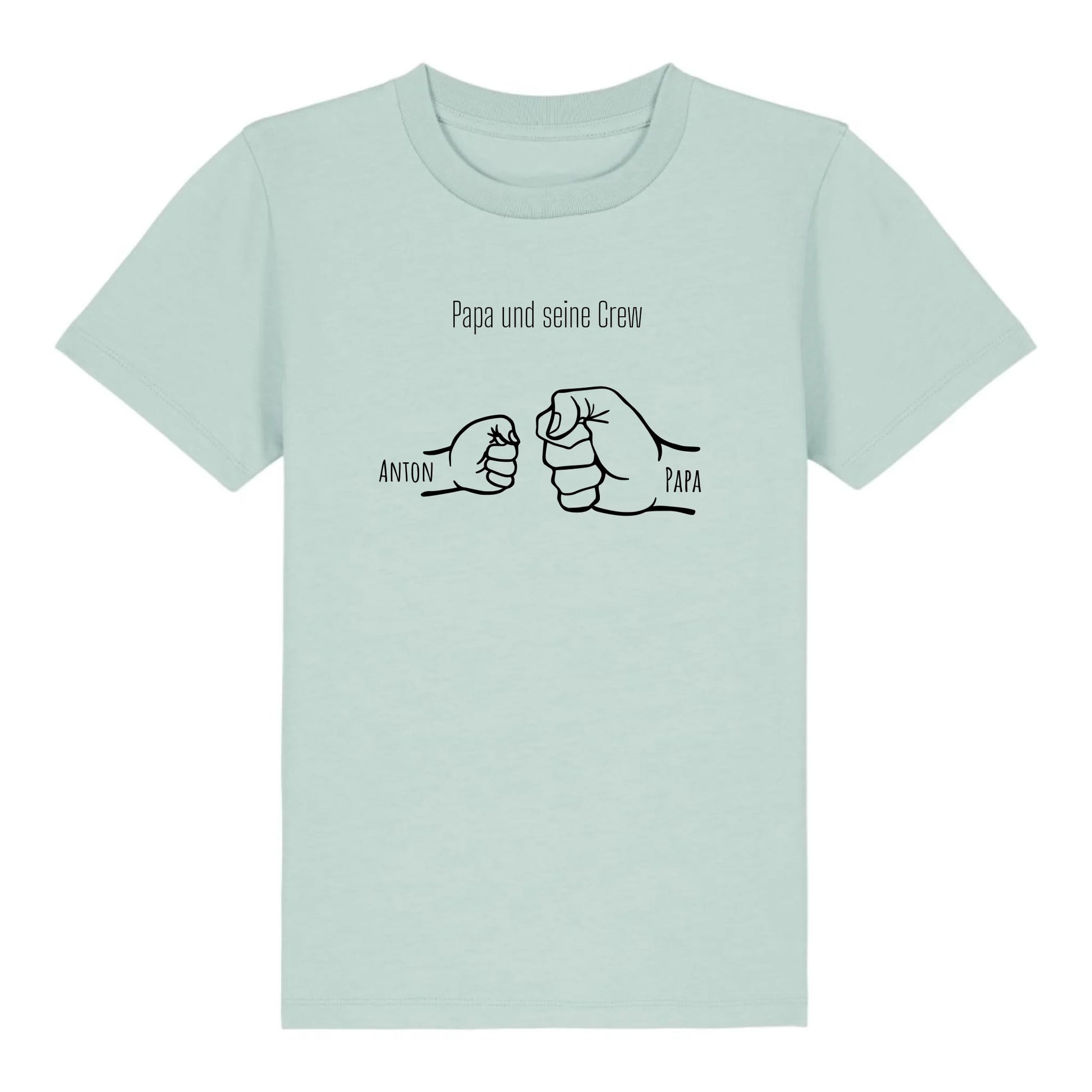 Papa und seine Crew - Bio Kinder Shirt *personalisierbar* Mini Creator Shirt 2.0 ST ST Caribbean-Blue